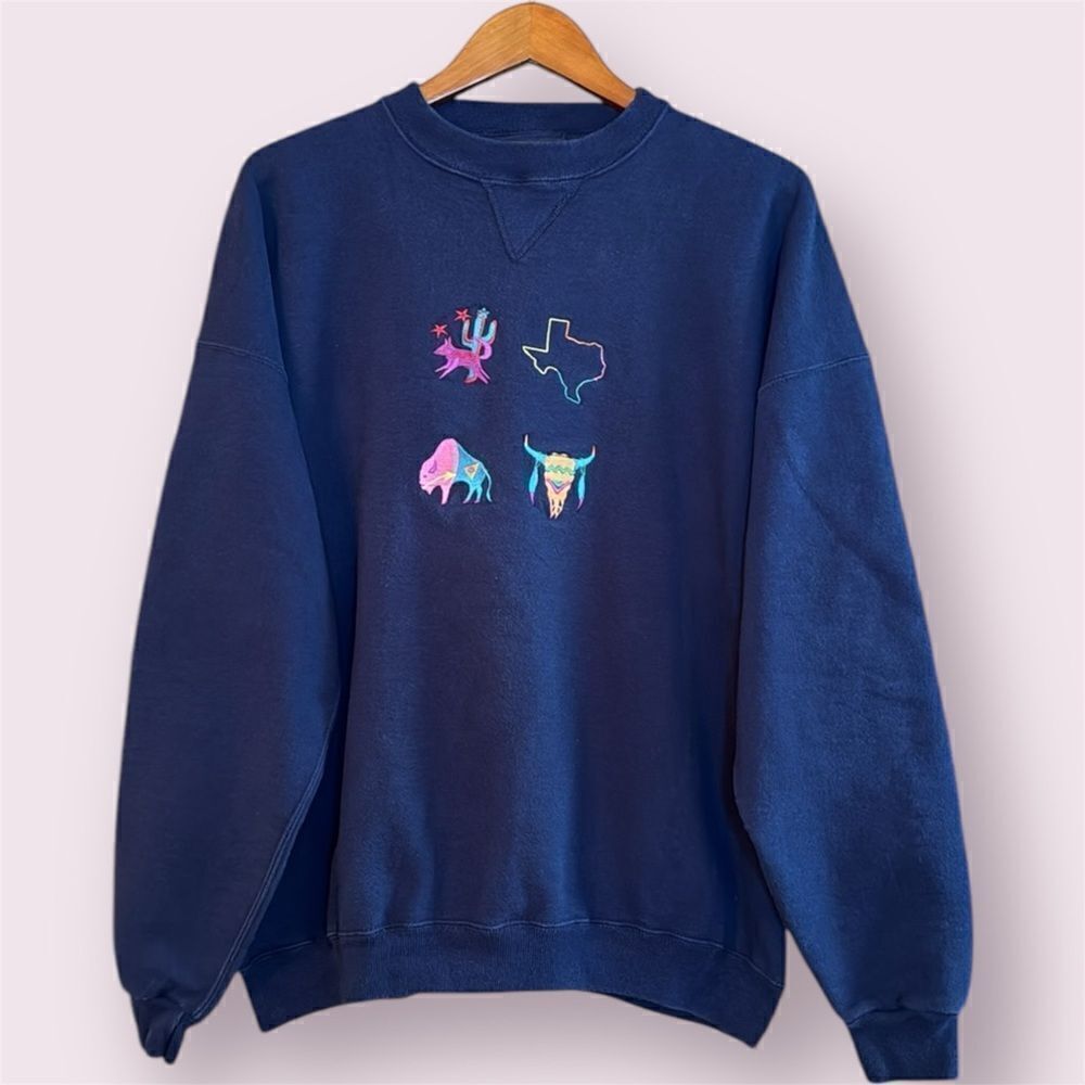 SOFFE Vintage Crewneck Sweatshirt Texas Southwest Embroidered